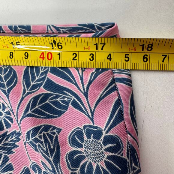 J. Crew x Abigail Borg Pink & Blue Floral 100% Silk Lined Skirt 34 x 25 Size 12 - Picture 7 of 8